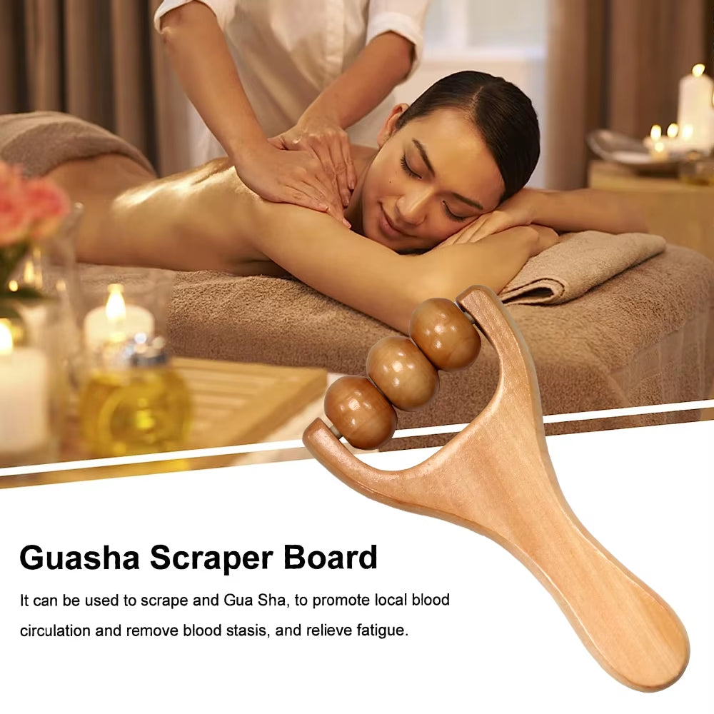 1Pcs Wooden Massage Roller, Back, Waist, Thigh, Leg, Hands Massage Tool, Pain Acupressure Deep Tissue Massage Therapy Equipment